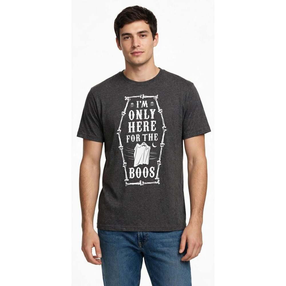 Way To Celebrate Halloween I'm Only Here For The Boos T-Shirt XL Gray VGUC